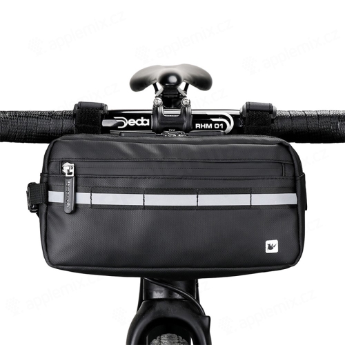 Taška na bicykel - taška na riadidlá / rameno pre Apple iPhone a ďalšie zariadenia - reflexný pruh - čierna