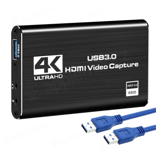 Adaptér / nahrávacia / strihová karta - USB-A 3.0 / HDMI / 2x jack - výstup 1080p / 60Fps - HDMI pass-through