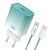 Nabíjecí sada XO CE18 pro Apple iPhone / iPad - 30W EU adaptér USB-C + kabel USB-C - bílá / modrá