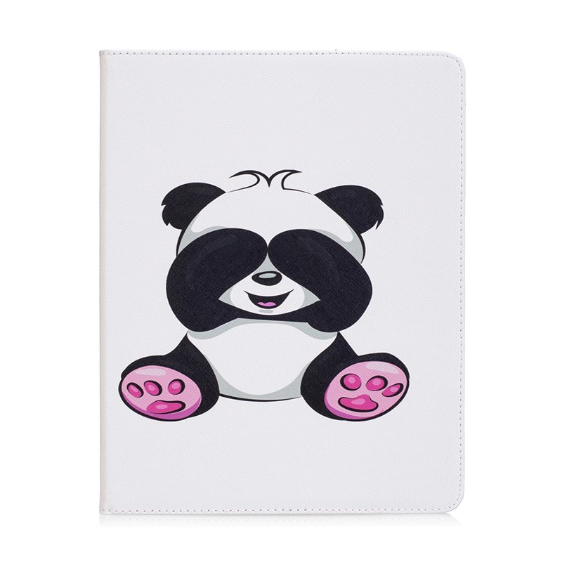 Pouzdro pro Apple iPad 2 / 3 / 4 - stojánek + prostor pro platební karty - panda s přikrytýma očima