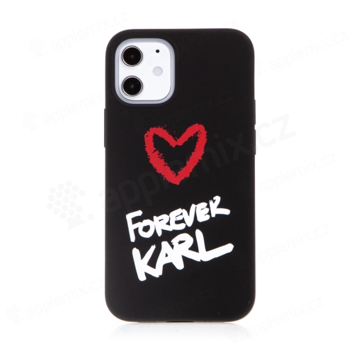 Kryt KARL LAGERFELD Forever pre Apple iPhone 12 mini - silikónový - čierny