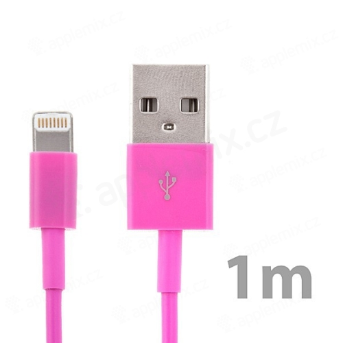 Synchronizační a nabíjecí kabel Lightning pro Apple iPhone / iPad / iPod - růžový - 1m