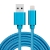 Synchronizačný a nabíjací kábel - Lightning pre zariadenia Apple - Šnúrka - Kovové koncovky - Modrý - 3 m