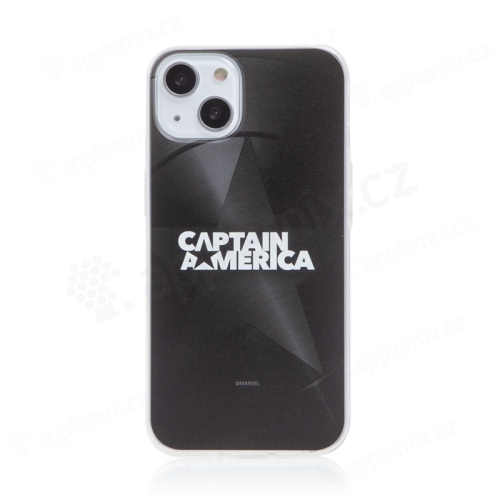 Kryt MARVEL pre Apple iPhone 13 - Captain America - gumový - čierny