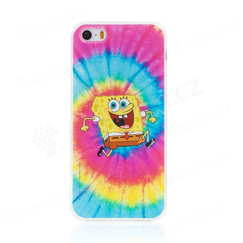 Kryt Sponge Bob pro Apple iPhone 5 / 5S / SE - gumový - psychedelický Sponge Bob
