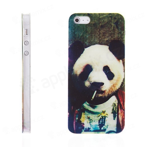 Kryt pro Apple iPhone 5 / 5S / SE - plastový - cool panda s cigárem