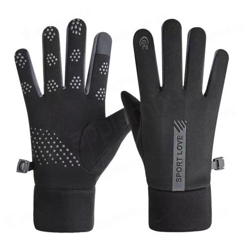 Športové rukavice pre dotykové zariadenia - pánske - čierne / sivé