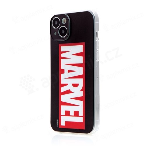 Kryt MARVEL pro Apple iPhone 15 Plus - gumový - černý / červený