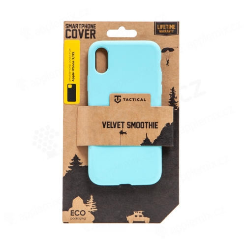 Kryt TACTICAL Velvet Smoothie pre Apple iPhone X / Xs - príjemný na dotyk - silikónový - azúrovo modrý