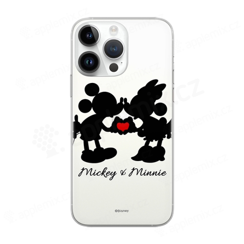 DISNEY kryt pre Apple iPhone 14 Pro Max - Zamilovaní Mickey a Minnie - gumový - priehľadný