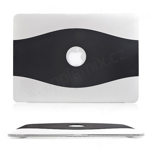 Ultratenké plastovo-gumové puzdro pre Apple MacBook Air 11.6 - čierno-priehľadné