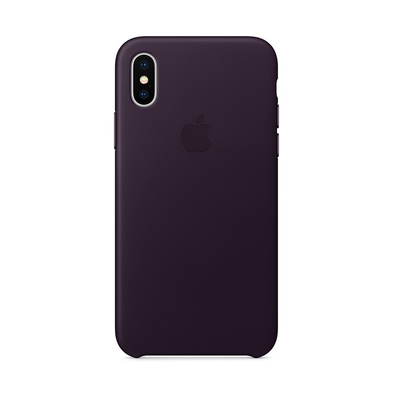 Originální kryt pro Apple iPhone X - kožený - lilkově fialový