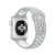 Remienok pre Apple Watch 40 mm Series 4 / 5 / 6 / SE / 38 mm 1 / 2 / 3 - silikónový - sivý / biely - (S/M)