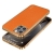 Kryt SULADA pre Apple iPhone 13 Pro - umelá koža / pokovované okraje - oranžový