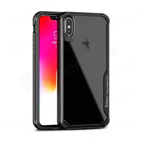 Kryt IPAKY pre Apple iPhone Xs Max - plast / guma - priehľadný / čierny