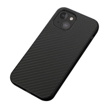 Kryt pro Apple iPhone 13 mini - karbonová textura - gumový / umělá kůže - černý