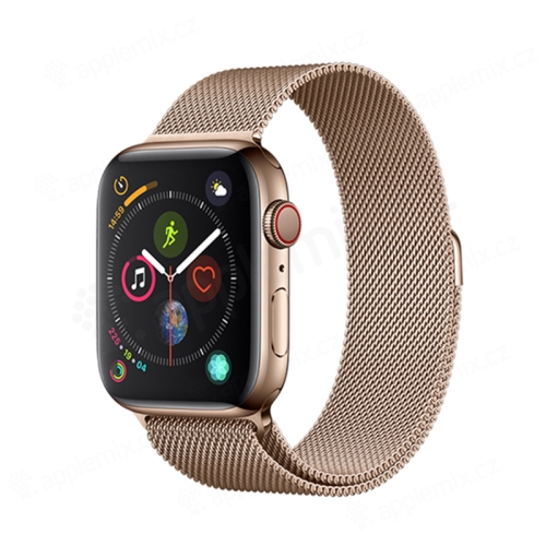 Řemínek DEVIA pro Apple Watch 42mm / 41mm / 40mm / 38mm - nerezový - zlatý