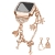 Remienok + kryt pre Apple Watch 4 / 5 / 6 / SE 44 mm - retiazka + prívesky + puzdro s kamienkami - Rose Gold pink