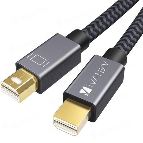 Propojovací kabel IVANKY Mini DisplayPort (bez podpory Thunderbolt) - samec / samec - 2m - tkanička - černý / šedý