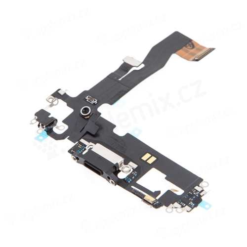 Napájací a dátový konektor s flex káblom + audio + mikrofón pre Apple iPhone 12 Pro - sivý - kvalita A+