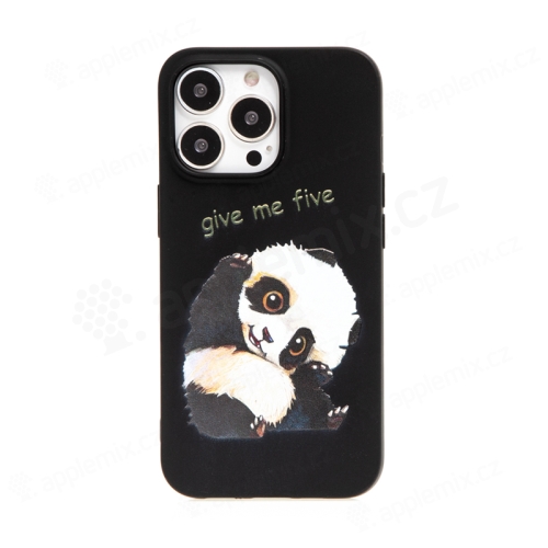 Kryt pre Apple iPhone 13 Pro - roztomilá panda - gumový - čierny