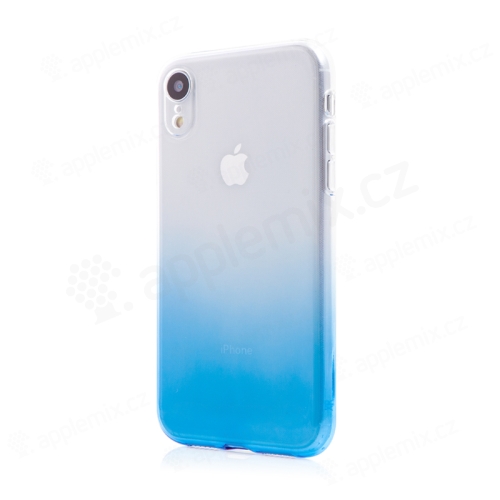 Kryt pro Apple iPhone Xr - barevný přechod - gumový - průhledný / modrý