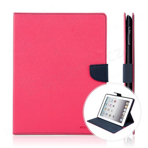 Pouzdro Mercury Goospery Fancy Diary pro Apple iPad 2. / 3. / 4.gen. - stojánek a prostor na doklady - růžové / modré