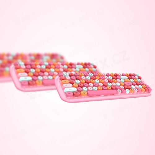 Bezdrôtová klávesnica MOFII CANDY Bluetooth - 2x AAA - okrúhle klávesy - ružová