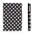 Pouzdro pro Apple iPad mini / mini 2 / mini 3 s 360° otočným stojánkem a výřezem pro logo - černé s bílými puntíky