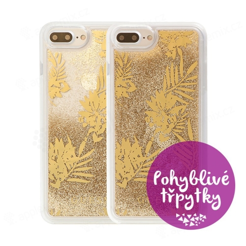 Kryt GUESS Palm Spring Gold pro Apple iPhone 6 Plus / 6S Plus / 7 Plus / 8 Plus - plastový - glitter / zlaté třpytky