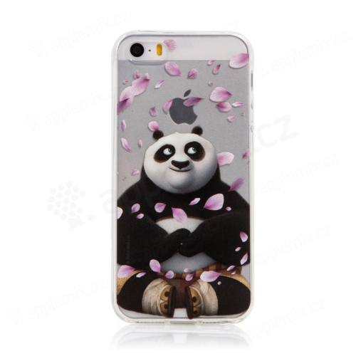 Kryt Kung Fu Panda pre Apple iPhone 5 / 5S / SE - gumový - Po a okvetné lístky