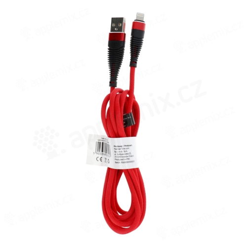 Synchronizační a nabíjecí kabel Lightning pro Apple zařízení - tkanička - červený - 2m