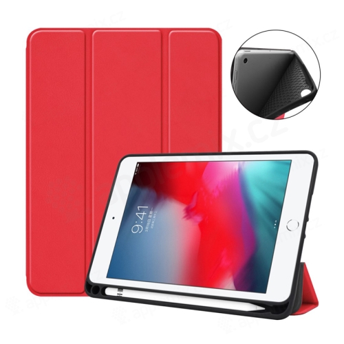Puzdro / kryt pre Apple iPad mini 4 / mini 5 - funkcia smart sleep - gumové - červené
