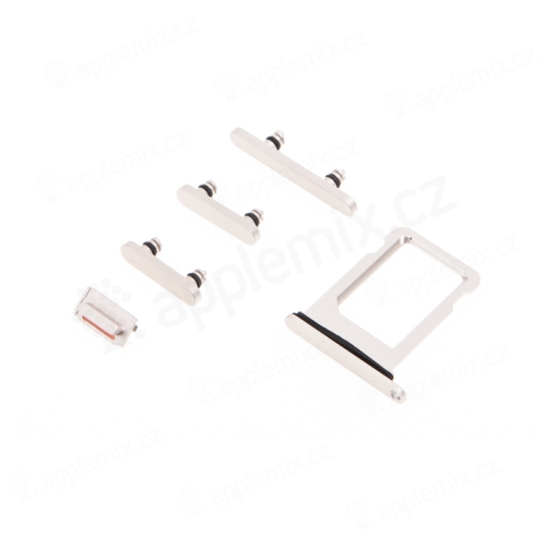 Sada tlačidiel / bočných tlačidiel pre Apple iPhone 13 / 13 mini - biela - kvalita A+