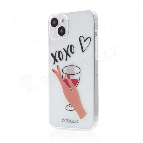 Kryt BABACO pro Apple iPhone 15 - XOXO sklenička s vínem - gumový