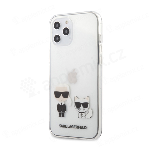 Kryt KARL LAGERFELD Karl a Choupette pre Apple iPhone 12 Pro Max - plast / guma - priehľadný