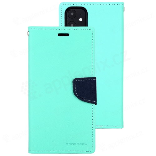 MERCURY Fancy Diary puzdro pre Apple iPhone 11 - umelá koža - mätovo zelené