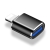 Přepojka / redukce USB-A samice na Lightning samec - pro flashdisk / myš - kovová - černá