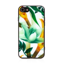 Kryt NXE pro Apple iPhone 7 / 8 / SE (2020) / SE (2022) - gumový / skleněný - zelené květiny