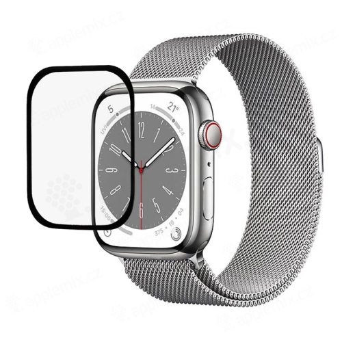 Tvrdené sklo pre Apple Watch 7/8 45 mm - hybridné 3D - čierne