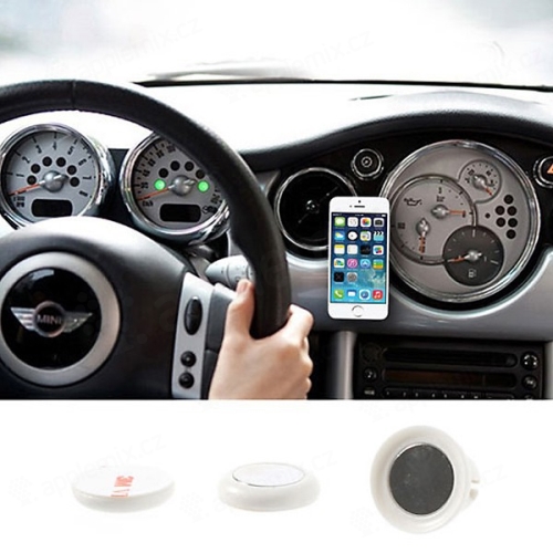 Univerzální magnetický držák do automobilu s přichycením na ventilační mřížku pro Apple iPhone a další zařízení - bílý