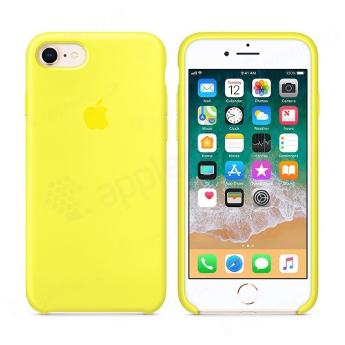 Originální kryt pro Apple iPhone 7 / 8 - silikonový - zářivě žlutý