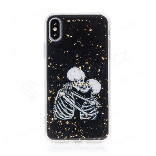 Kryt pre Apple iPhone X / Xs - gumový - skeletons in love