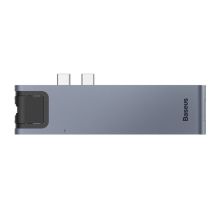 Dokovací stanice / port replikátor BASEUS pro Apple MacBook Pro - 2x USB-C na HDMI, 2x USB-A, ethernet