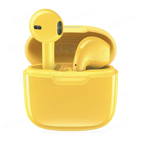 Slúchadlá XO X23 TWS - bezdrôtové Bluetooth - USB-C - pipsy - žlté