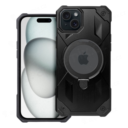 Kryt Armor Mag pre Apple iPhone 15 Plus - Podpora MagSafe - Odolný - Guma/plast - Čierny