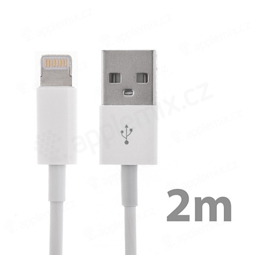 Synchronizačný a nabíjací kábel Lightning pre Apple iPhone / iPad / iPod - biely - 2 m