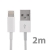 Synchronizačný a nabíjací kábel Lightning pre Apple iPhone / iPad / iPod - biely - 2 m