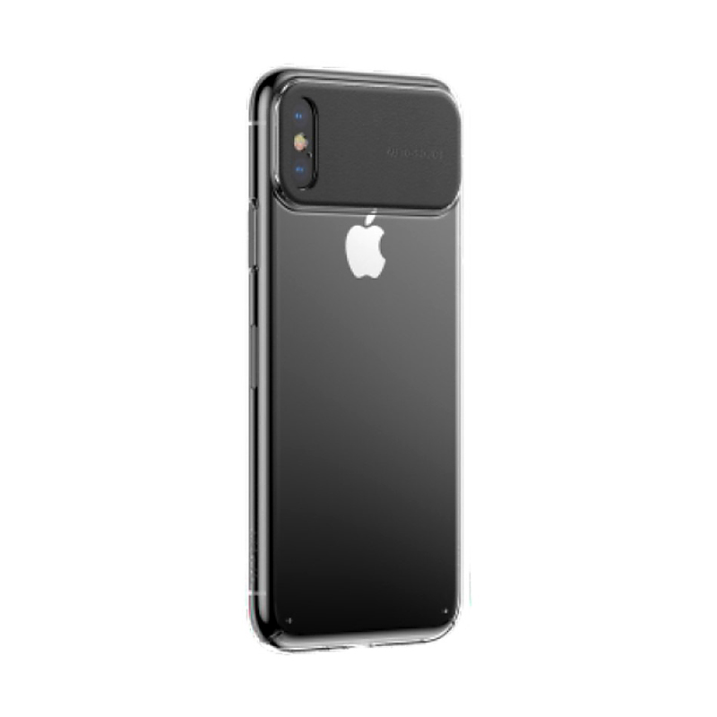 BASEUS kryt pro Apple iPhone Xr - plastový / umělá kůže - karbonová textura - černý