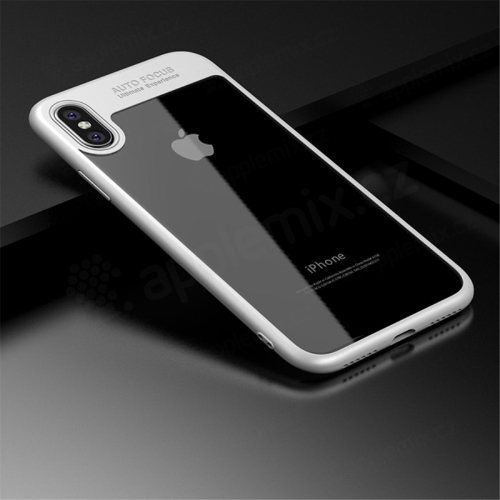 Kryt IPAKY pro Apple iPhone X - plastový / gumový - průhledný / bílý